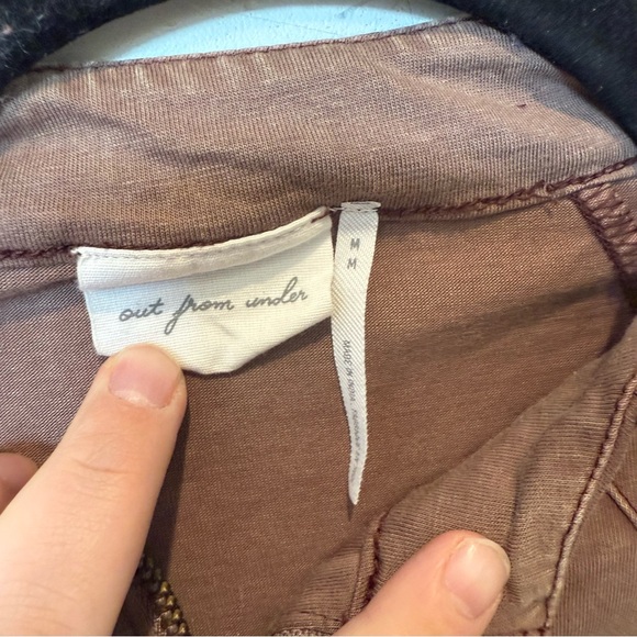 Urban Outfitters Out From Under Brown Cropped Zip Jacket Womens Size Medium Boho - Picture 2 of 9
